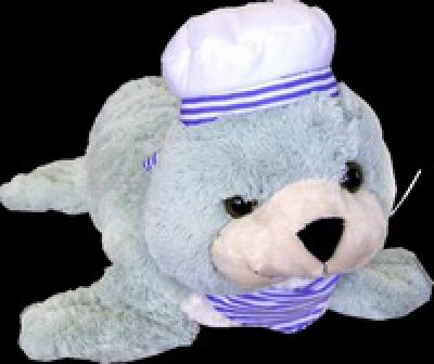 Plüschseehund 55cm mit Hut